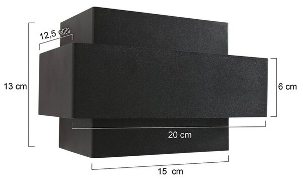 LED nástenné svetlo Muro 3368, čierne, hore/dole, G9, 2700 K, Čierna, Obývacia izba / jedáleň, kov, Moderný, Nástenné svietidlo