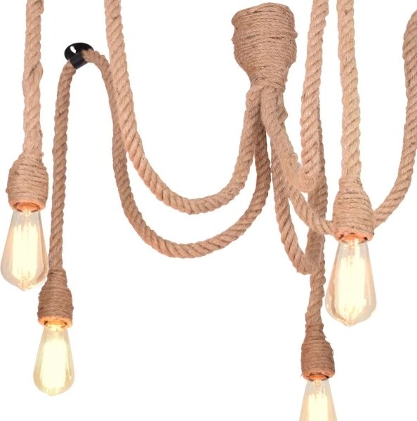 LED Luster na lanku ROPE CASA 5xE27/10W/230V pavúk