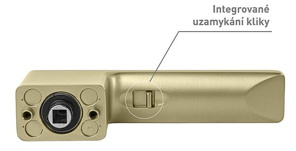 Kľučka na dvere s uzamykaním MPK - GRANDERA SWITCH LOCK - RT (OLS - Mosadz brúsená), kľučka-kľučka, Uzamykanie na kľučke, MP OLS Mosaz broušená
