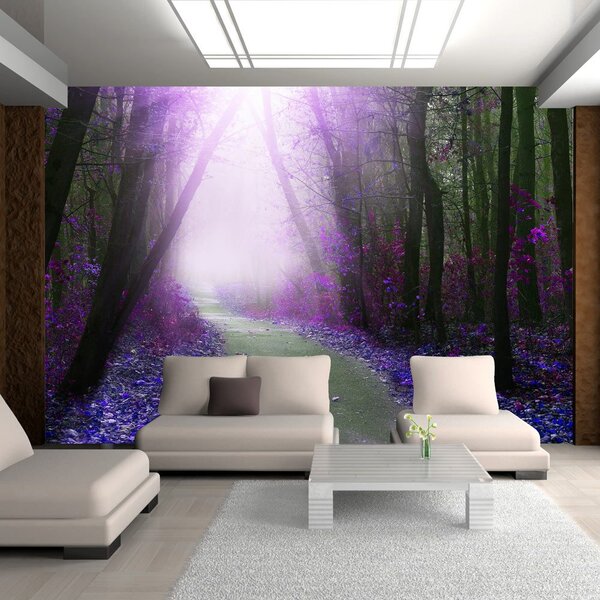 Samolepiaca tapeta fialový les - Purple path