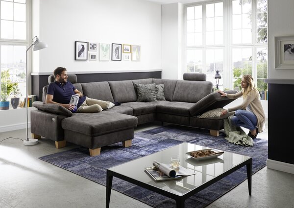 SEDACIA SÚPRAVA, textil, sivá Beldomo System - Sedačky