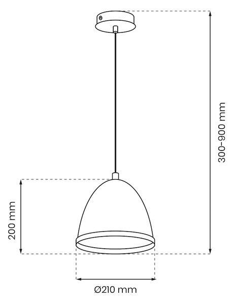 Závesné svietidlo Studio, 1x drevené/biele kovové tienidlo, (fi 21cm), w/br