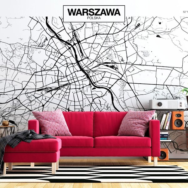 Fototapeta pre milovníkov mesta Varšava - Warsaw Map