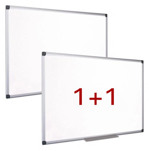 Biela popisovacia tabuľa na stenu 1+1 ZADARMO, magnetická, 1200 x 900 mm