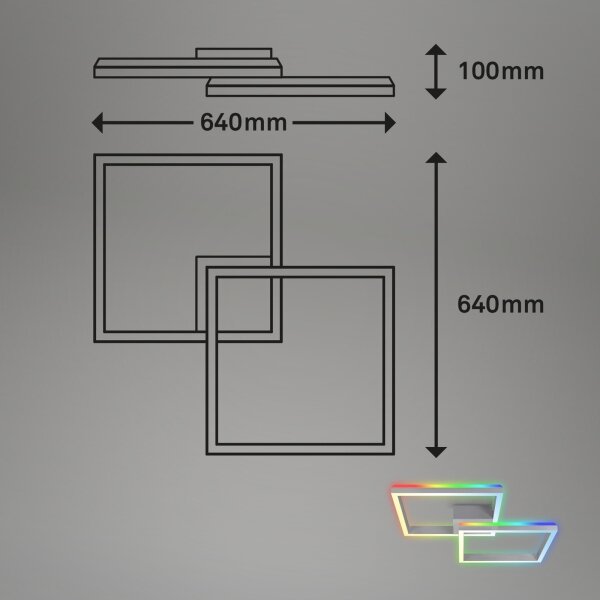 Brilo - LED RGBW Stmievateľný prisadený luster FRAME 2xLED/17W/230V 2700-6500K+ DO