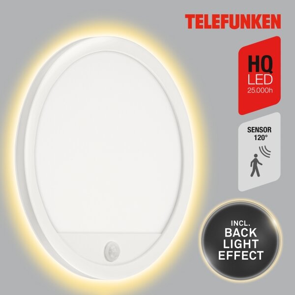 Telefunken 313706TF-LED Vonkajšie nástenné svietidlo so senzorom LED/15W/230V IP44