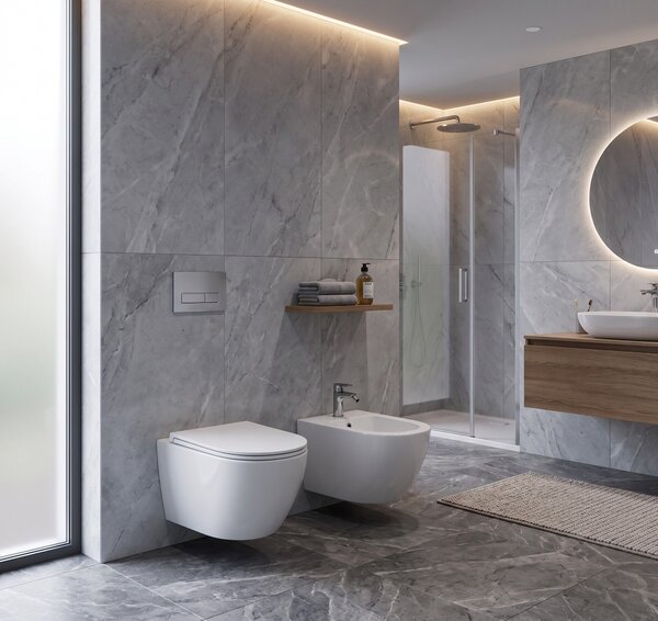 Erga Lily, závesný bidet 490x360x320 mm, biela lesklá, ERG-V03-LILY-BD-WH