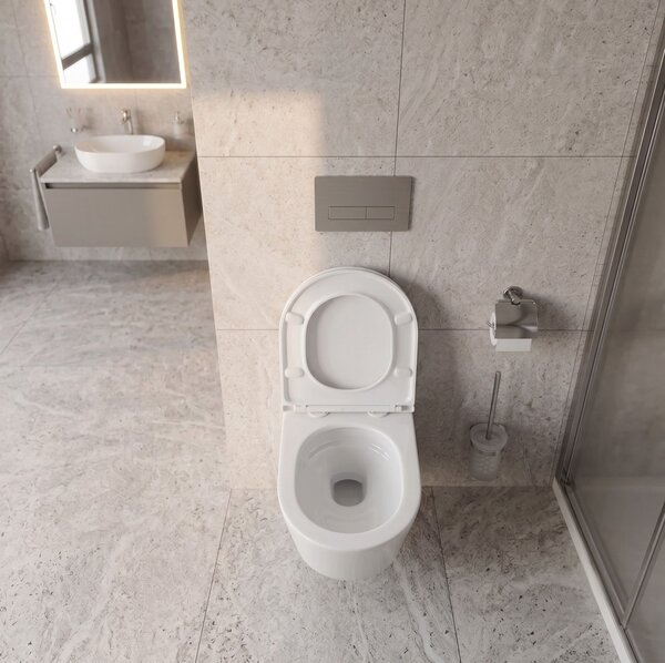 Erga Vento, závesná WC misa 490x365x365mm, Tornado 2 + toaletné sedadlo s pomalým zatváraním, biela, ERG-V03-VENTO-TO2-WH
