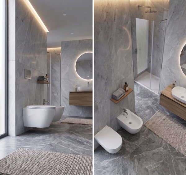 Erga Lily, závesný bidet 490x360x320 mm, biela lesklá, ERG-V03-LILY-BD-WH