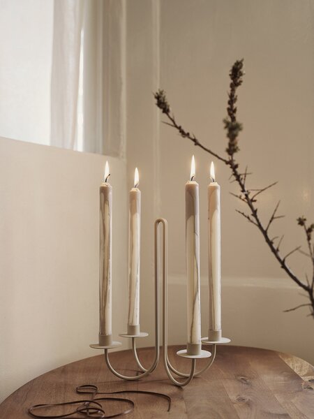 Vysoká sviečka Dryp Warm Grey – set 2 ks