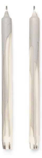 Vysoká sviečka Dryp Warm Grey – set 2 ks