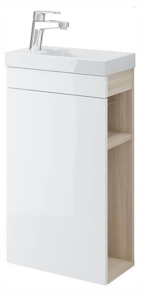 Cersanit Smart, závesná umývadlová skrinka 39x68x22 cm, svetlý jaseň-biela lesklá, S568-022