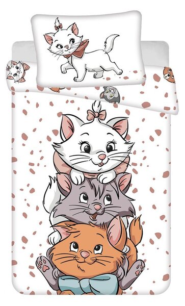 Biela bavlnená detská obliečka do postieľky 100x135 cm Marie Cat "Friends" – Jerry Fabrics