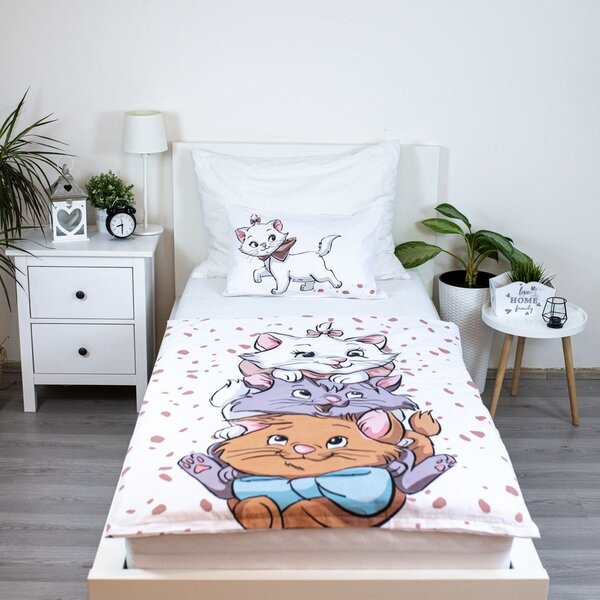 Biela bavlnená detská obliečka do postieľky 100x135 cm Marie Cat "Friends" – Jerry Fabrics