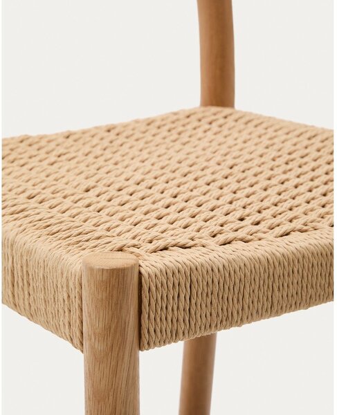 Barová stolička z dubového dreva v prírodnej farbe (výška sedadla 65 cm) Yalia – Kave Home