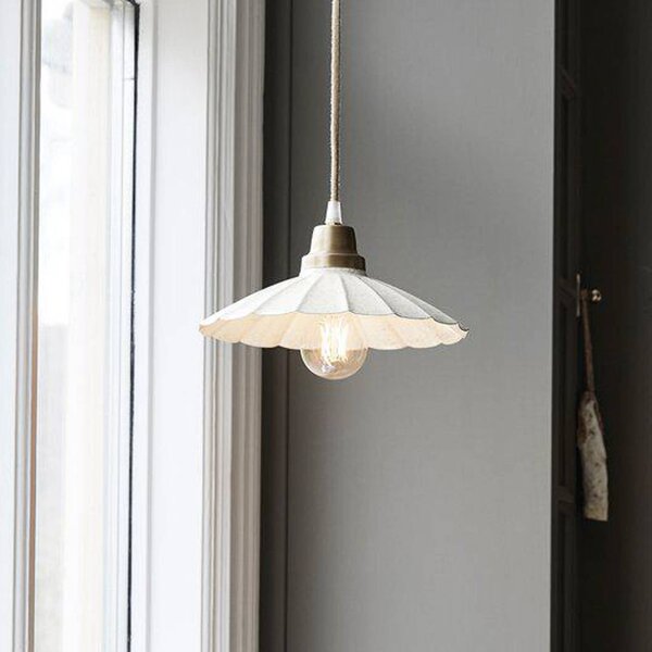 PR Home Závesné svietidlo Ester, biela, Ø 24 cm, železná zástrčka, Biela / opálová, Obývacia izba / jedáleň, kov, Vintage, Závesné svietidlo