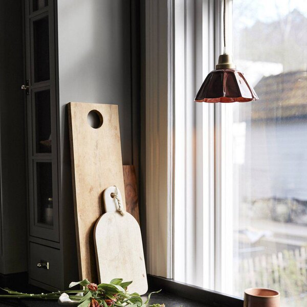 PR Home Závesné svietidlo Ester, terakota, Ø 17 cm, železná zástrčka, Hnedá / hrdzavá, Obývacia izba / jedáleň, kov, Vintage, Závesné svietidlo
