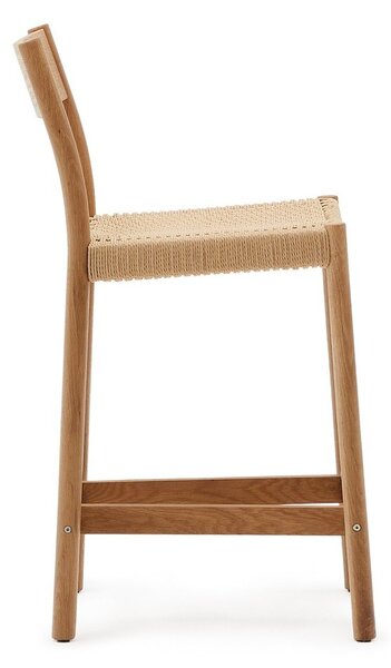 Barová stolička z dubového dreva v prírodnej farbe (výška sedadla 65 cm) Yalia – Kave Home