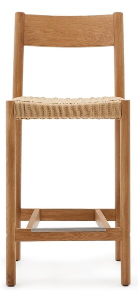 Barová stolička z dubového dreva v prírodnej farbe (výška sedadla 65 cm) Yalia – Kave Home