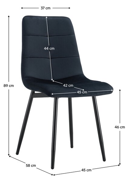 KONDELA Jedálenská stolička, čierna Velvet látka/kov, DAMIA TYP 1