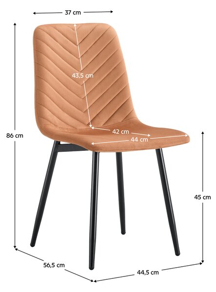 KONDELA Stolička, terakota Velvet látka/čierna, RAMITA TYP 2