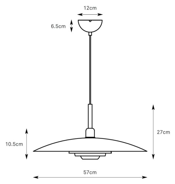 Markslöjd 108876 - Závesný luster PINY na lanku 1xE27/60W/230V pr. 57 cm biely