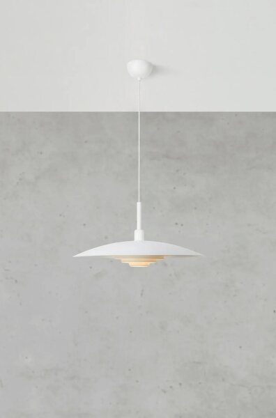 Markslöjd 108876 - Závesný luster PINY na lanku 1xE27/60W/230V pr. 57 cm biely