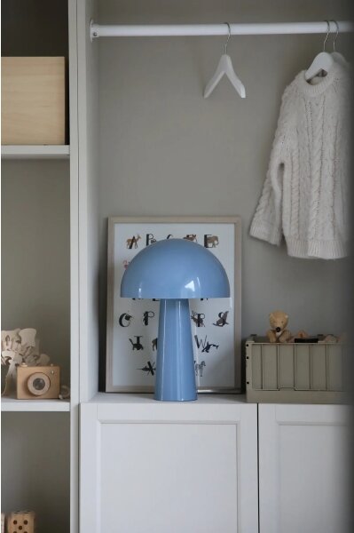 Markslöjd 108994 - Stolná lampa MANTAR 1xE14/40W/230V modrá