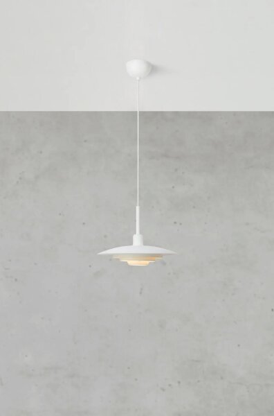 Markslöjd 108874 - Závesný luster PINY na lanku 1xE27/60W/230V pr. 35 cm biela