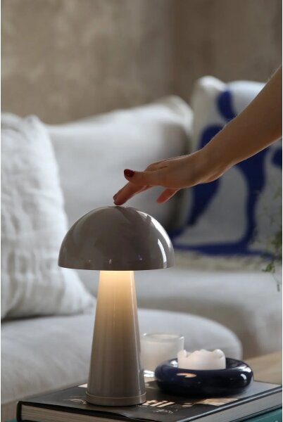 Markslöjd 108950 - LED stmievateľná nabíjateľná lampa FUNGI LED/1,5W/2000 mAh IP44 sivá