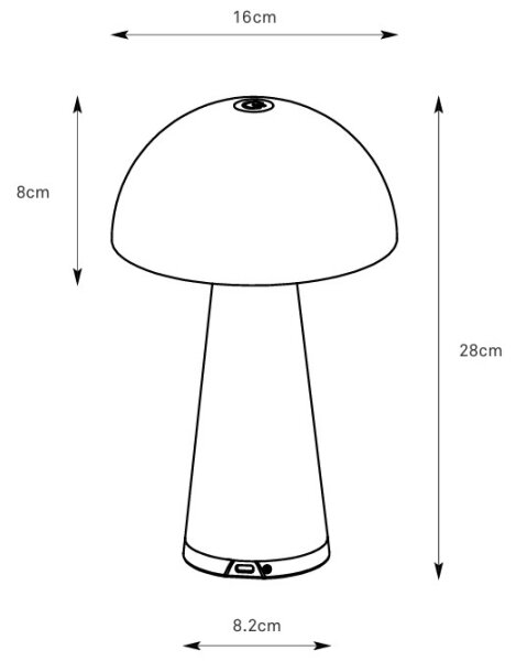 Markslöjd 108950 - LED stmievateľná nabíjateľná lampa FUNGI LED/1,5W/2000 mAh IP44 sivá