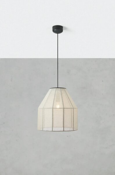 Markslöjd 108956 - Luster na lanku AIKO 1xE27/60W/230V ľan/čierna