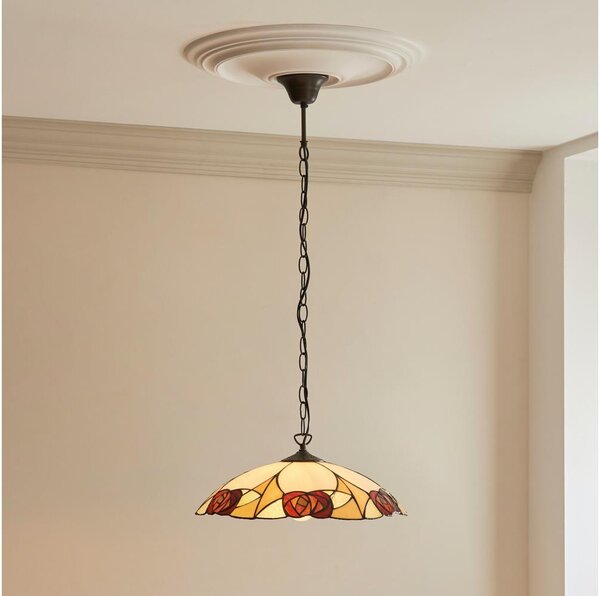 Endon 112197 - Luster na reťazi Tiffany INGRAM 1xE27/60W/230V pr. 45 cm