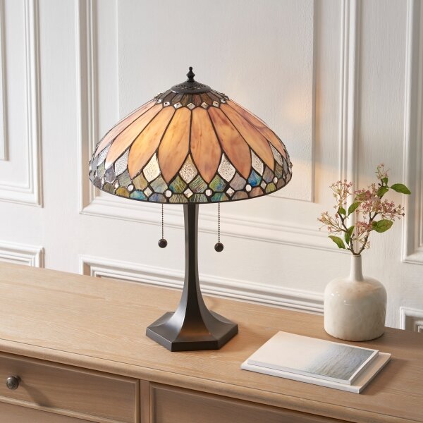 Endon 112183 - Stolná lampa Tiffany BROOKLYN 2xE14/10W/230V pr. 40 cm