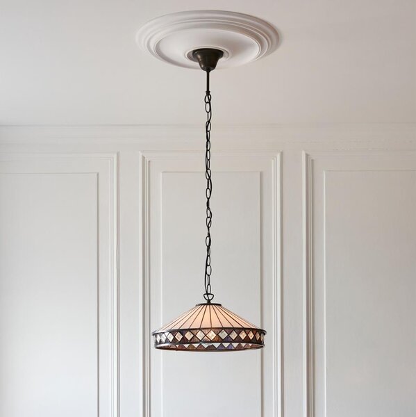 Endon 112196 - Závesný luster na reťazi Tiffany FARGO 1xE27/60W/230V priemer 41,5 cm