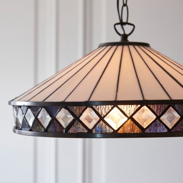 Endon 112196 - Závesný luster na reťazi Tiffany FARGO 1xE27/60W/230V priemer 41,5 cm