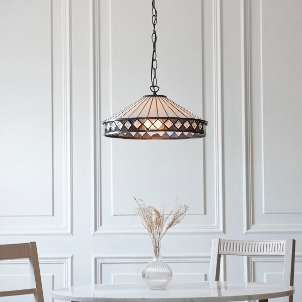 Endon 112196 - Závesný luster na reťazi Tiffany FARGO 1xE27/60W/230V priemer 41,5 cm
