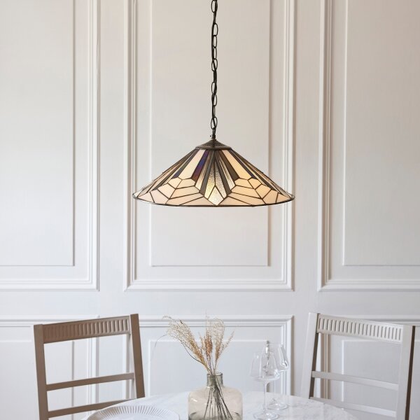 Endon 111922 - Luster na reťazi Tiffany ASTORIA 3xE27/10W/230V priemer 48 cm