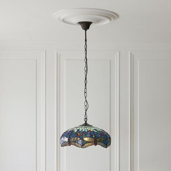 Endon 112195 - Luster na reťazi Tiffany DRAGONFLY 1xE27/60W/230V pr. 41 cm