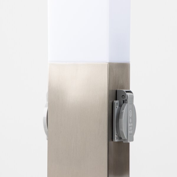 Brilagi - Vonkajšia lampa s 2 zásuvkami SCHUKO NOVA 1xE27/15W/230V 40 cm IP44 chróm