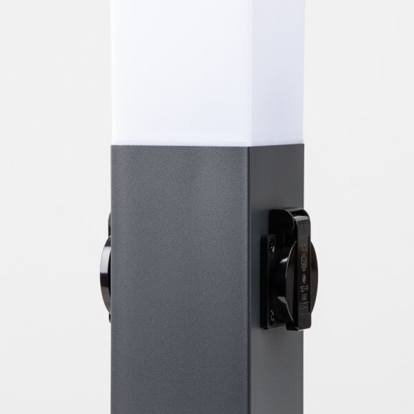 Brilagi - Vonkajšia lampa s 2 zásuvkami SCHUKO NOVA 1xE27/15W/230V 40 cm IP44 antracit