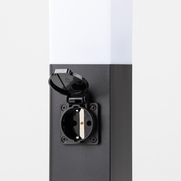 Brilagi - Vonkajšia lampa s 2 zásuvkami SCHUKO NOVA 1xE27/15W/230V 40 cm IP44 čierna