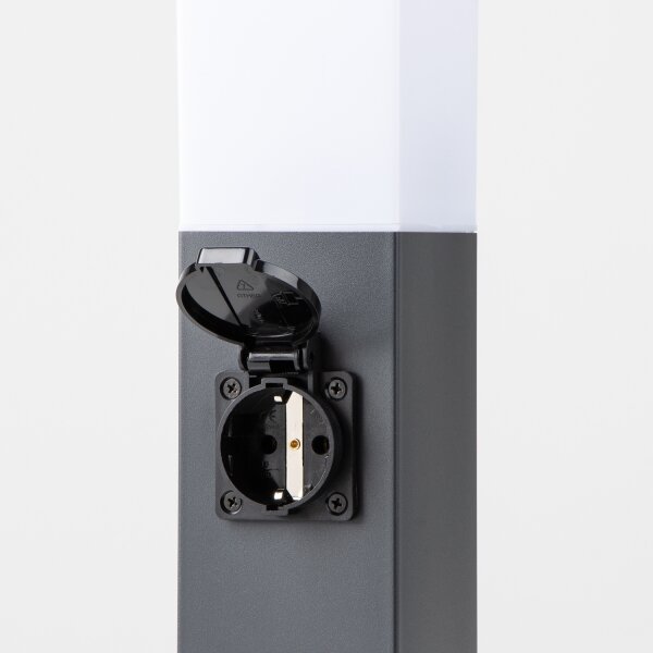 Brilagi - Vonkajšia lampa s 2 zásuvkami SCHUKO NOVA 1xE27/15W/230V 40 cm IP44 antracit