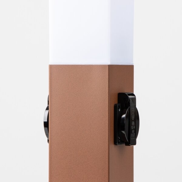 Brilagi - Vonkajšie svietidlo s 2 zásuvkami SCHUKO NOVA 1xE27/15W/230V 40 cm IP44 hnedé
