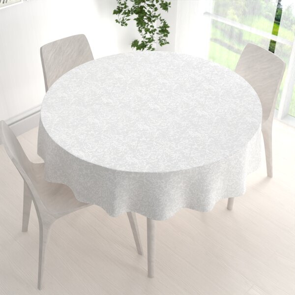 Biante Teflónový okrúhly obrus TF-032 Venezia biely Ø 60 cm
