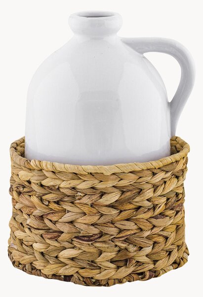 Keramická váza's ratanovým košíkom Sirenuse, V 23 cm