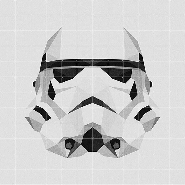 IXXI Skladaný obraz Star Wars – Stormtrooper – extra veľký 240 × 240 cm
