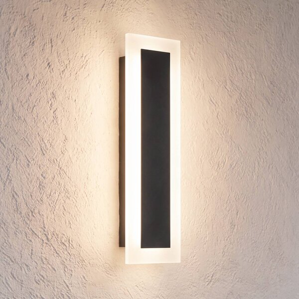 Milagro Lighting LED vonkajšie nástenné svietidlo Wow, čierne/biele, kov, IP54,, Čierna, kov, Moderný, Nástenné svietidlo