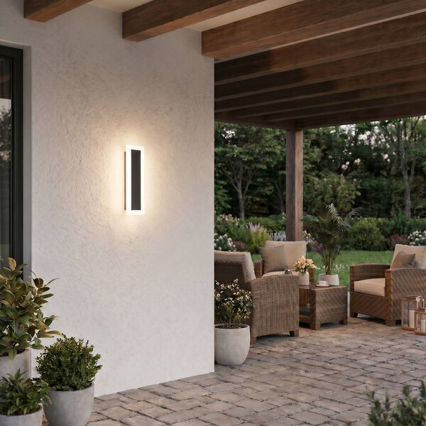 Milagro Lighting LED vonkajšie nástenné svietidlo Wow, čierne/biele, kov, IP54,, Čierna, kov, Moderný, Nástenné svietidlo