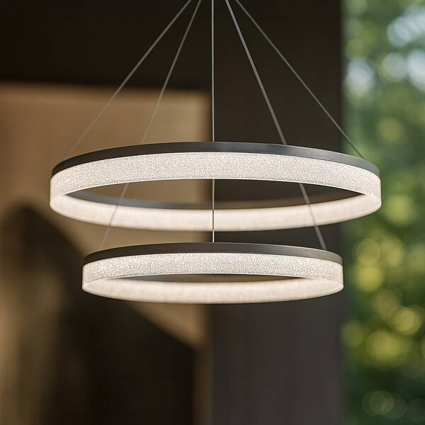 Milagro Lighting LED závesné svietidlo Gala, strieborné, kovové, Ø 60 cm, 4 000 K, Chrómová / strieborná, Obývacia izba / jedáleň, kov, Moderný, Závesné svietidlo